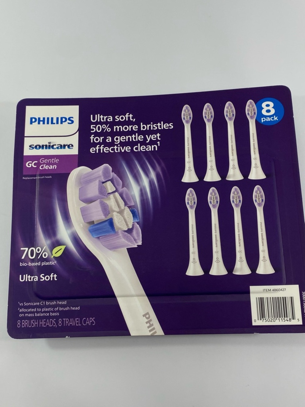 Philips Sonicare GC Ultra Soft Replacement Toothbrush Purple Heads 8 Pack NWT